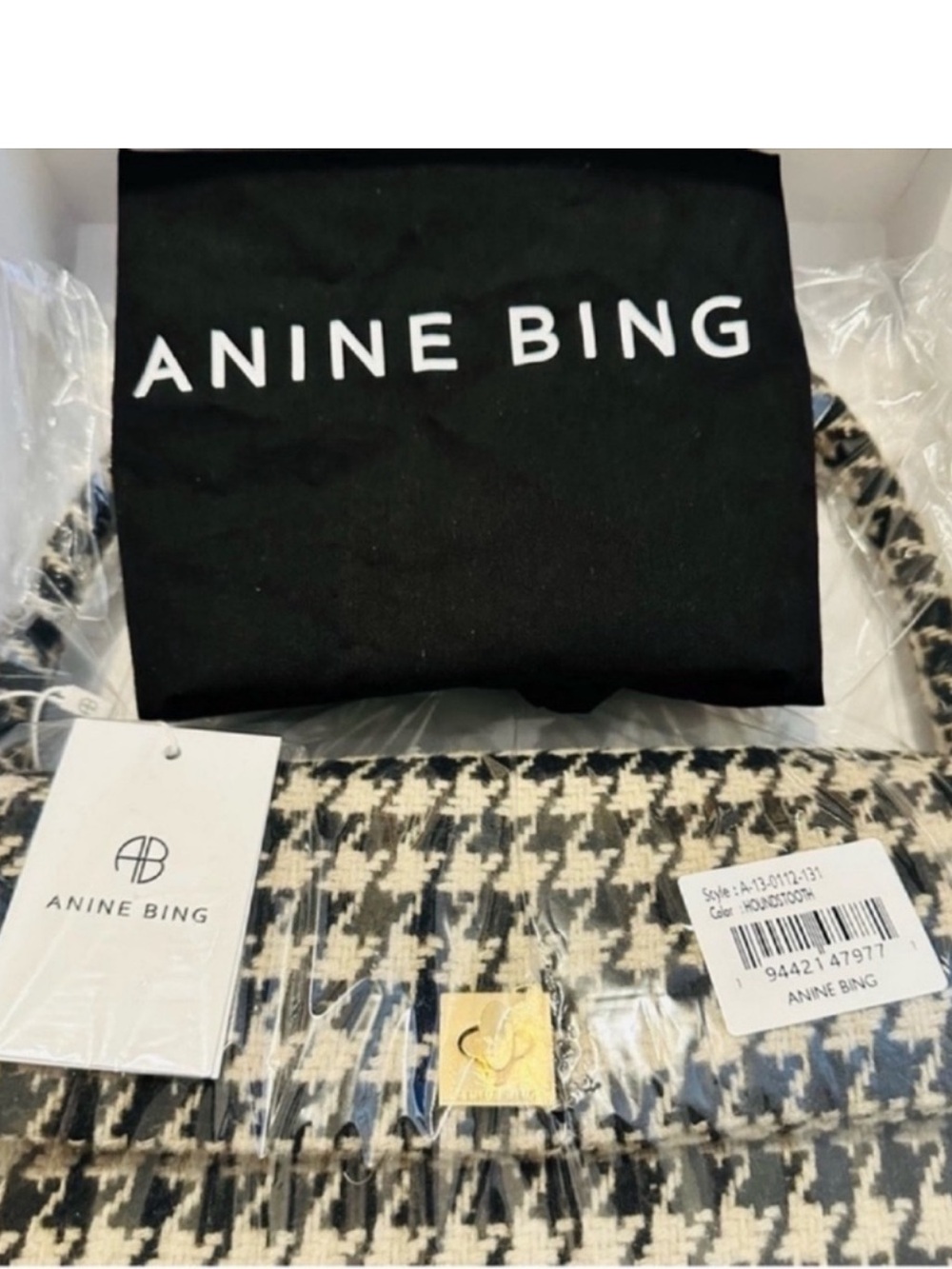 Anine Bing | Bag | Holiday Party Ready! Nico Bag Houndstooth | Ready to Ship! - Picture 12 of 16